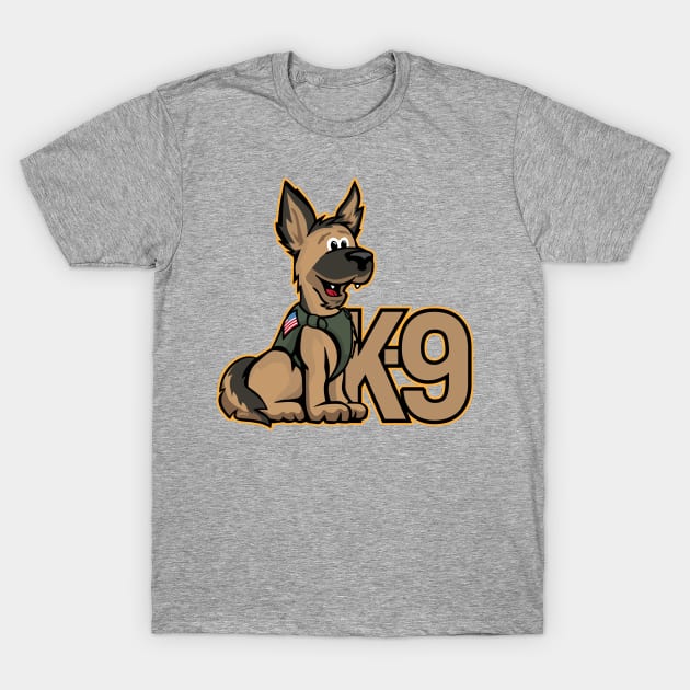 K-9 Dog Cartoon Illustration T-Shirt by hobrath